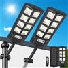 PEAKRO 600W Lampione Solare Led Esterno 2 pezzi, 6500K IP65 Impermeabile Faretto Stradale con Sensore di Movimento, Lampioni da Giardino Esterno Solari Lampada Stradale Solare per Garage Strada
