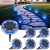 LOTMOS 6 Pezzi Luci Solari da Giardino, 8 LED Faretti Sepolta Solari a Led da Esterno Impermeabile IP68, Lampade Luce Solare da Terra Decor per Cortile Vialetto Paesaggio Prato, Blu