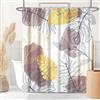 Uiiooazy Tenda Doccia Antimuffa, Uiiooazy Tenda Doccia 200x180cm Lavanda Boho Chic Tropicale Astratta Foglie di Palma Giungla Tende da Bagno Tessuto Lavabile Impermeabile Tende per Vasca da Bagno con 12 Anelli