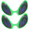 Mikikit 2 Pezzi Occhiali da Costume Alieno Verde in PC Accessorio Divertente e Multifunzionale per Party e Photo Prop per Dressing Up e Feste a Tema
