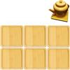 KAIAIWLUO Sottobicchieri in Bambù,6 Pcs Mosaico per Piastrelle di Vetro Vassoio Quadrato Piccolo Sottobicchieri Legno e Resina per Bevande Kit Fai Da Te Vassoio Decorativo Regalo Attività Artigianali