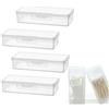 VIDSTW Scatola Contenitore In Plastica Rettangolare 4 Pezzi Contenitori Rettangolari in Plastica Trasparente 10,5 cm x 4,5 cm x 2,5 cm per Pillole, Erbe Aromatiche, Perline,Tamponi di Cotone