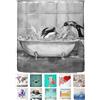 arteneur - Pinguini - Tenda da doccia antimuffa 180 x 200 cm - Riciclata con Öko-Tex Standard 100 - Orlo appesantito, opaco, impermeabile, lavabile, 12 anelli e e-book