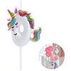 EAKE Candela di compleanno a forma di unicorno, numero 0, decorazione per torta di buon compleanno, decorazione per feste di compleanno, unicorno addormentato 0 con colori arcobaleno vivaci