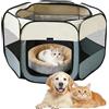 ALKNOT 110 x 110 x 60 cm, pieghevole, per cani, per casa, per cani, per animali domestici, gatti, conigli e piccoli animali, colore: grigio beige