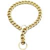 Optxzn Collari a strozzo in metallo per cani, collare di lusso per animali domestici, collana con catena in oro per Bulldog, cani di piccola e media taglia
