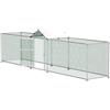 LZQ - Recinto per pollaio con serratura, gabbie per pollame, tetto rivestito in PVC, telaio in acciaio zincato (L 500 x P 100 x A 150 cm)