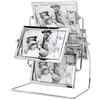 Rengue Forniture per Matrimoni Cornice in Metallo, Elegante Decorazione da Tavolo per Foto da 6x4 Pollici, Perfetta per la Casa e lo Studio di Nozze Cornice per Foto Girevole, Nan