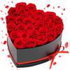 VEVOR Fiore Stabilizzato Vero 27 Rose Stabilizzate in Scatola a Forma di Cuore, Bouquet di Fiori Eterni, Rosa Eterna Vera, Ampia Gamma di Utilizzi Anniversario, San Valentino, Natale
