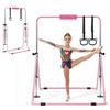 VEVOR Barra da Ginnastica Artistica per Bambini, Barra da Ginnastica Carico 63,5 kg Pieghevole Altezza Regolabile Allenamento Esercizio per Casa 3-8 Anni, Telaio in Acciaio al Carbonio, Colore Rosa