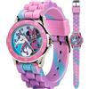 Accutime Disney Minnie Mouse Unicorno Analogico Orologio da polso al quarzo per insegnare l'ora con lunetta rosa, Rosa/viola., Moderno