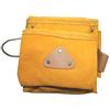 bricoleva.it Borsa Porta Attrezzi 4+2 in Vera Pelle per Carpentiere Elettricista, 4 tasche (1 grande, 1 media e 2 piccole) e 2 asole martello, 1 gancio metallico portamartello, Borsa Porta Utensili Manuali