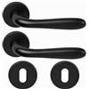DACAN PROTECTION Maniglie Porte Interne in Alluminio con Rosetta 45 mm, Set Completo con Accessori per Porte Legno Bagno Camera Ufficio, Facile da Installare (Nero)