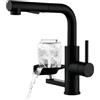 LakeBayMZC Rubinetto Bagno Lavabo Pulitazza LakeBayMZC,304 Acciaio inossidabile 360° Estraibile, miscelatore lavabo bagno con 2 tipi di getto d'acqua, Adatto per Rubinetto lavabo, Rubinetti da cucina e bar, Nero