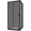 Parama Box Doccia Angolare Due Ante Scorrevoli Cristallo Temperato 6mm Profili Squadrati Nero Opaco Altezza 185 cm - Tonga (Vetro Fumè, 70x90)