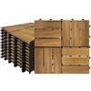 UISEBRT Piastrelle in legno di acacia, 30 x 30 cm, 1 m², piastrelle da giardino, drenaggio, facile da posare, per terrazze e balconi, modello B, 11 pezzi