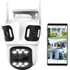 STONVUE Telecamera di sicurezza esterna wireless a tre obiettivi da 9 MP, Pan/Tilt a 360°, WiFi 2,4 GHz, rilevamento del movimento AI, registrazione 24/7, visione notturna, audio a 2 vie, IP66