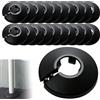 AmiCera 20 rosette per tubi di riscaldamento, 12 mm, rosette singole per tubi del radiatore, copertura per pavimento, copertura per tubi dell'acqua, tubi del gas (nero)