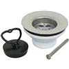 Schläfer 439801 | Piletta Universale per Scarico Lavandino Cucina con Cestello in Acciaio Inox e Tappo in Gomma Rigida con Anello, Piletta in PTE Filetto Maschio 1 1/2, Guarnizione Inclusa