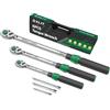 XLIT Set di 6 chiavi dinamometriche professionali a scatto - 1/4 3/8 1/2 pollici Set con 3 estensioni - 1 - 220 Nm, precisione ±3% - per riparazione auto, moto e biciclette