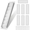 QYRDBGY 8 griglie di ventilazione, 80 x 200 mm, griglia di ventilazione per porta con 32 viti, rettangolare, colore bianco, griglia di scarico per scarpiera, bagno, cucina, soggiorno