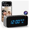 Tccbac Telecamera Spia Nascosta,Telecamera di Sicurezza Domestica 4K WiFi, Microcamera Spia 3-in-1 con Altoparlante Bluetooth, Visione Notturna e Funzione Sveglia