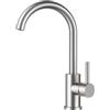 FORIOUS Rubinetto Lavello Cucina, Miscelatore Cucina Girevole a 360° Monocomando Acciaio Inox con 1 Foro, Altezza del Beccuccio 230 mm, Natura