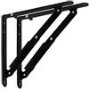 SOTECH 1 Paio SO-TECH® Reggimensola Pieghevole Supporto Mensole Piegabile / 205 x 200 x 25 mm/Acciaio nero/Guarnitura