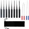 Drwosm 12 Pezzi Estrattore Chiave Spezzata Set, Strumento Manuale In Acciaio Inossidabile, Grimaldello Universale Per Serrature Lockpicking, Borsa Nera Riparazione Manutenzione