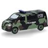Herpa modellino auto VW T 6.1 Bus Feldjäger, mimetica Flecktarn, miniatura in scala 1:87, Military, pezzo da collezione, Made in Germany, modello in plastica