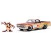 Jada Toys Looney Tunes Taz & 1967 Chevrolet EL Camino - Modellino auto Chevy (19 cm) con statuetta Tasmanian Devil (5 cm), set di giocattoli in metallo per adulti e bambini dagli 8 anni in su