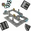 Relaxdays Set stradale blocchi magnetici Relaxdays, 50 pz, cartelli e semafori, gioco educativo 3+, ABS, nero