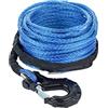 Carforu Corda sintetica per verricello 15/16'' x 15,2 m, 15996,7 kg, con custodia protettiva + gancio per verricello forgiato per fuoristrada, ATV UTV SUV, camion barca verricello accessorio