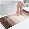 OLANLY Tappeto da bagno 119 x 51 cm, tappeto da bagno in microfibra extra morbido e assorbente, retro in gomma, ad asciugatura rapida, lavabile in lavatrice, per pavimento del bagno, vasca, doccia e