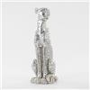 LAIKEARTS Cheetah Statue Silver Leopard Sculpture Home Decor Leopard Sculpture Resin Handmade Sitting Suitable for Living Room Table Center Bedroom Gift for Woman Father