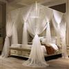 VETHIN Tenda a baldacchino a 4 angoli PrincessBed a doppio strato accogliente drappeggio rete 4 aperture zanzariera per ragazze e adulti Accessori per la decorazione della camera da letto doppio