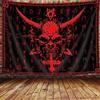 Ptrxobj Arazzo a testa di capra, pentagramma, gotico, diavolo, demone, baphomet, simbolo satanico, arazzo misterioso hippie, piccolo da appendere alla parete, per soggiorno, 152,4 x 101,6 cm