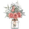VIERENA Vaso di fiori finti, rose artificiali in seta in vaso, pianta finta di eucalipto, decorazione per casa, ufficio, fattoria, bagno, tavolo da pranzo, centrotavola, decorazione per caffè (rosa