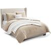 UGG Remina - Set copripiumino da 5 pezzi, con coperta, cuscino decorativo, federe e piumino reversibile, ipoallergenico, lavabile, lussuoso, caldo, soffice, completo, matrimoniale, colore: marrone