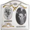 Lawrence Frames Cornice portafoto a 2 aperture, placcata in argento satinato e ottone, design per 50° anniversario, 4 x 7 cm