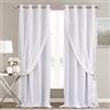 SOFJAGETQ - Tende oscuranti a doppio strato lunghezza 228 cm, con voile trasparente bianco, per camera da letto e soggiorno, 132 x 228,6 cm, bianco grigiastro
