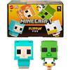 Mattel Minecraft - Flippin' Figs Pecora e Pollo, confezione da 2 personaggi 2 in 1 trasformabili, alti 10 cm e con design pixelato, ispirati all videogioco, giocattolo per bambini, 6+ anni, HXK17