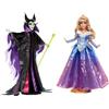 Mattel Disney Collector - Malefica e Aurora, set da 2 bambole da collezione con abiti e look ispirati al film Disney "La bella addormentata nel bosco", giocattolo per bambini, 6+ anni, HPG10