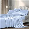 P Pothuiny Pothuiny - Set di lenzuola in raso per letto king size, 6 pezzi, in raso di seta, 1 lenzuolo con angoli con angoli e 1 lenzuolo e 4 federe