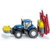 Siku 1799, Trattore New Holland con irroratrice Kverneland, 1:87, Metallo,Plastica, Blu, Barre irroratrici richiudibili