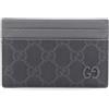 GUCCI GG Supreme Card Case Pelle PVC rivestito tela nero grigio NUOVO unisex