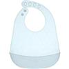 Chicco Bavaglino Easy Roll Pieghevole in Silicone con Tasca Raccogli Briciole - Azzurro