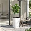 WELL HOME MOBILIARIO & DECORACIÓN Vaso alto per fiori con vaso interno, grande vaso per esterni/interni, in plastica opaca, per terrazza, giardino o soggiorno, resistente ai raggi UV, 61 x 32,5 x 32,5 cm, bianco