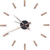 Fisura - Orologio da parete 3D DIY rame e nero. Orologio da parete grande adesivo. Non tic-tac. metallo e ABS Aghi da 9 x 31 e numeri da 8,5 centimetri.