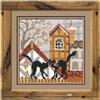 RIOLIS - Città e Gatti Autunno 613, Punto croce 13x16, Punto croce kit da ricamare, Disegni da ricamare, Embroidery kit, Kit ricamo punto croce